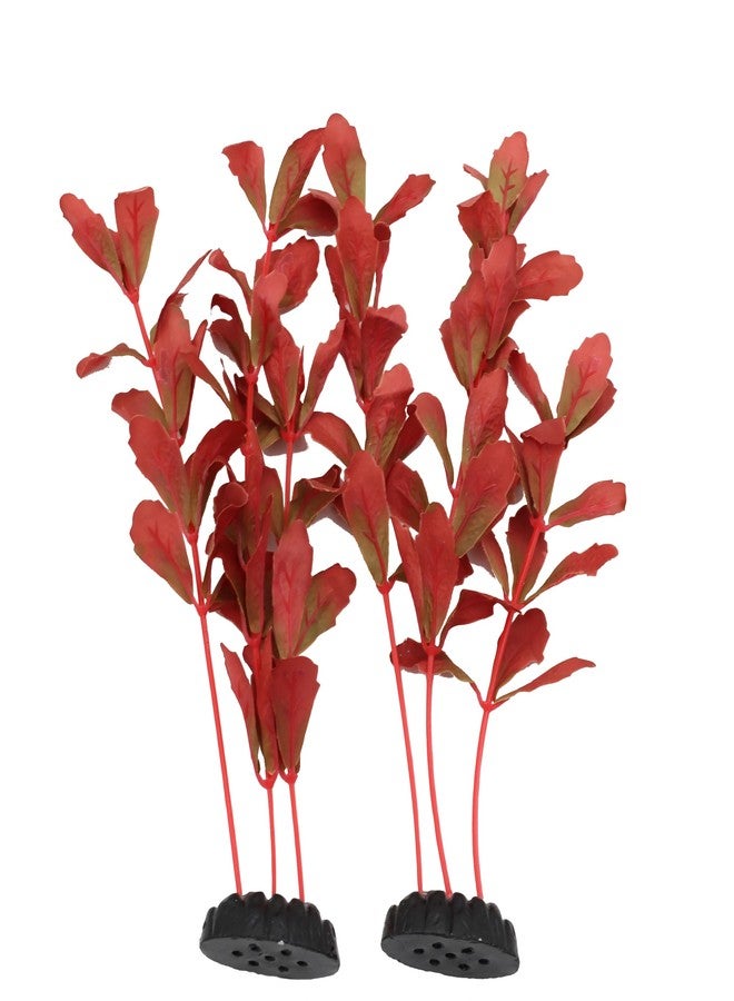 DVHEY 2-Pack 12 Inch Aquarium Silk Aquarium Plants, Artificial Plastic Plant for Small Tank, Goldfish, Fish Hides (Red, 12 Inch) - Image 3